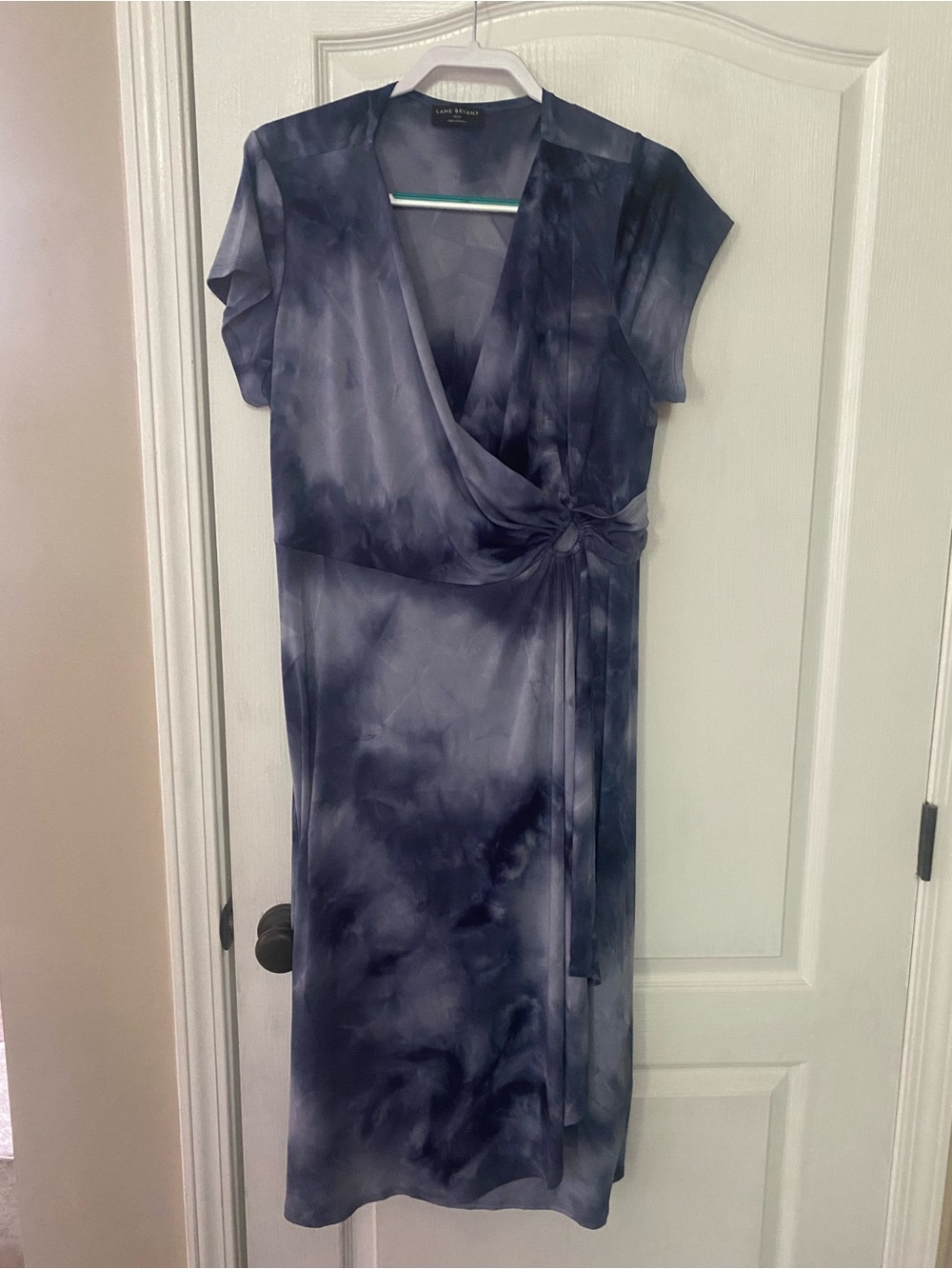 Lane Bryant ASL Navy Tie-Dye Wrap Dress - Picture 1 of 3